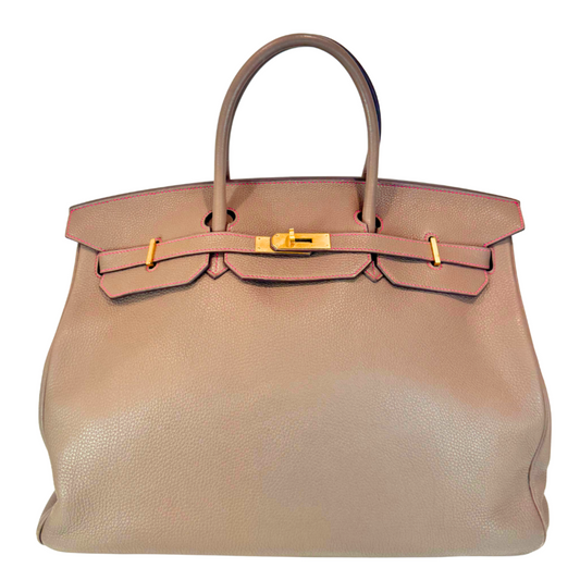 Hermès Birkin Etoupe Rouge Togo 40CM Gold HW (2012)