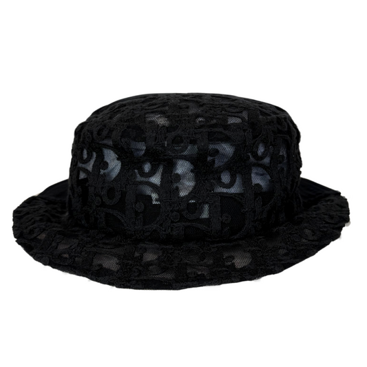 Dior Black Sheer Bucket Hat, M