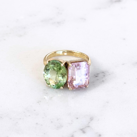 Irene Neuwirth Pink & Green Tourmaline Ring