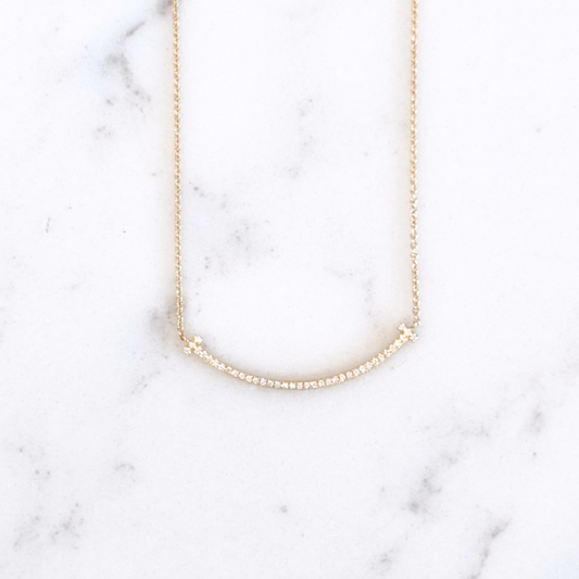 Tiffany & Co 18k YG 'Smile' Necklace with Diamonds