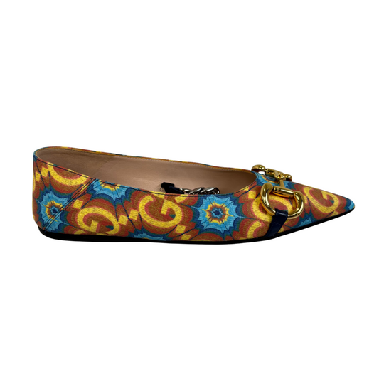 Gucci Multi Print Horsebit Mary Jane Flat, 34.5