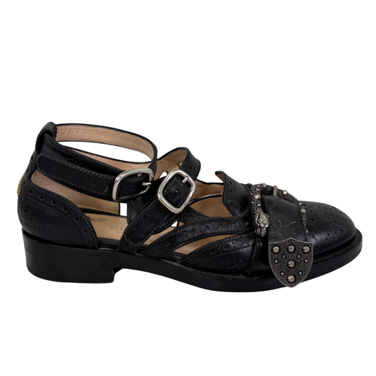 Gucci Queen Core Dionysus Accent Oxfords, 35.5