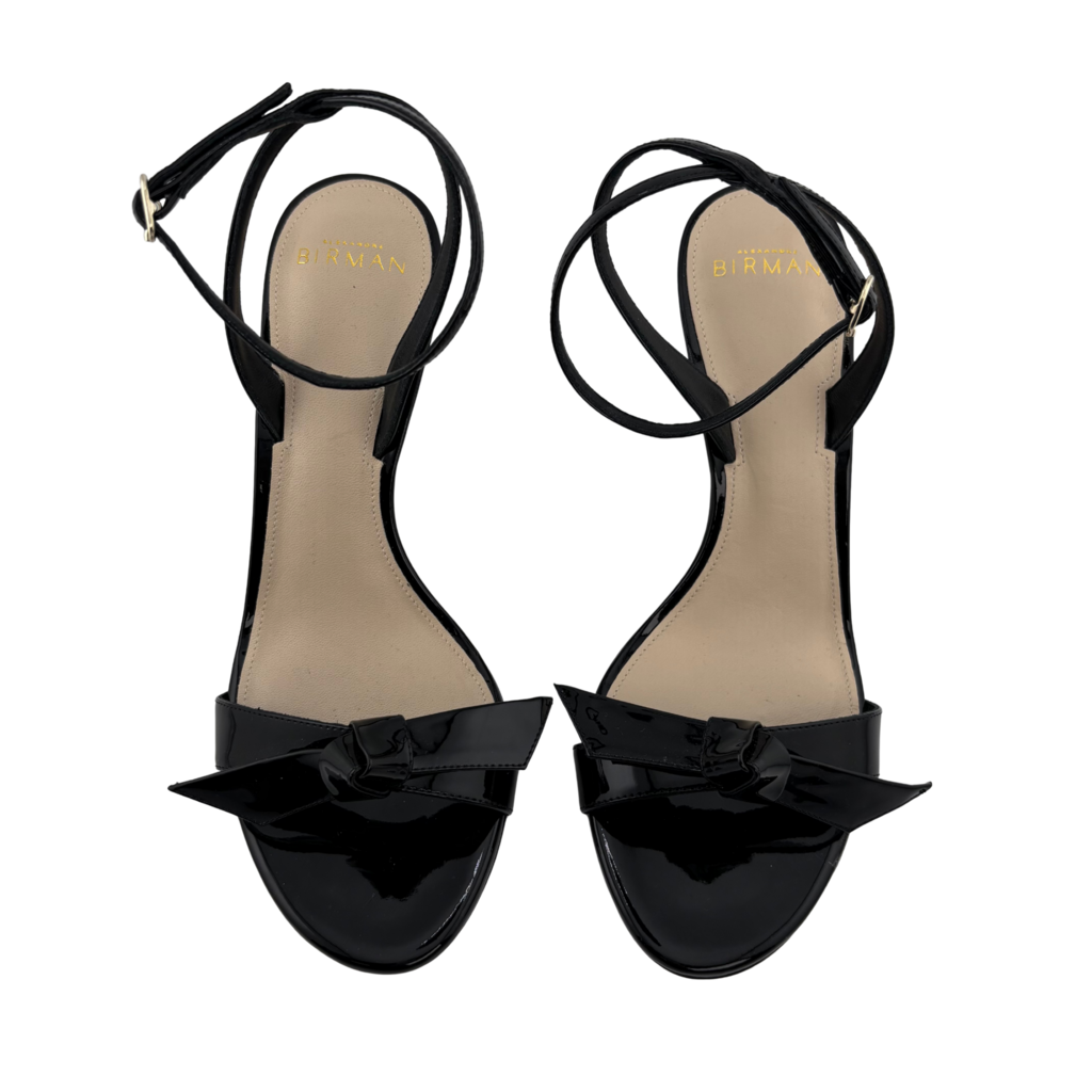 Alexandre Birman Patent Leather Ankle Strap Clarita Heel, 38