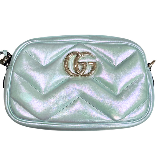 Gucci Iridescent Mint Green Marmont Shoulder Bag