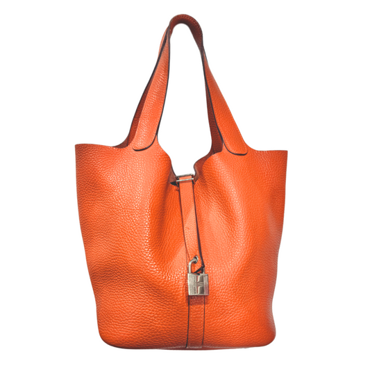 Hermès Orange Picotin 22CM Palladium HW