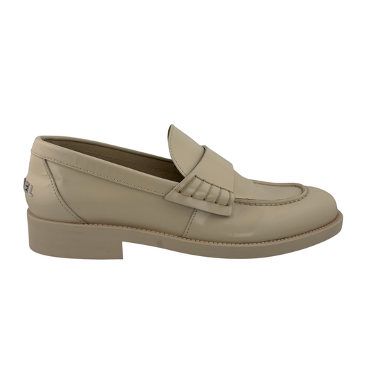 Chanel Ivory Leather Loafer, 38