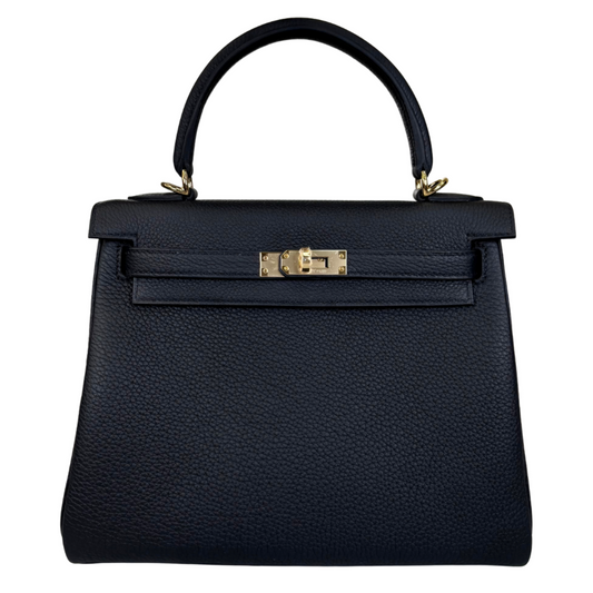 Hermès Kelly Black Togo 25CM Permabrass HW (NEW)