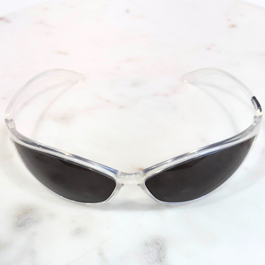 Balenciaga Clear Wrap Around Sunglasses