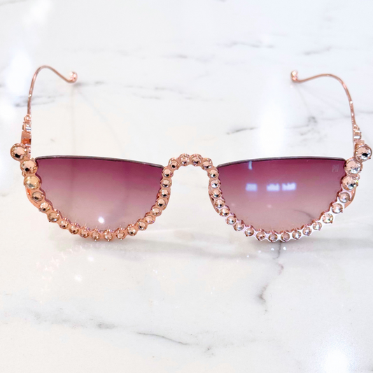 Anna Karin Karlsson Pink Crystal Cateye Sunglasses
