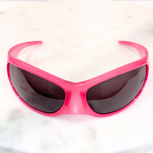 Balenciaga Pink Wrap Around Sunglasses