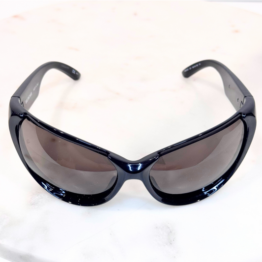 Balenciaga Black Wrap Around Sunglasses