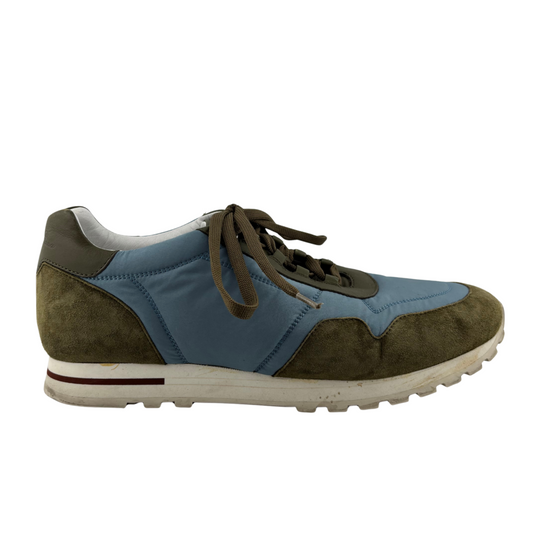 Loro Piana Green & Blue Suede Sneaker, 39