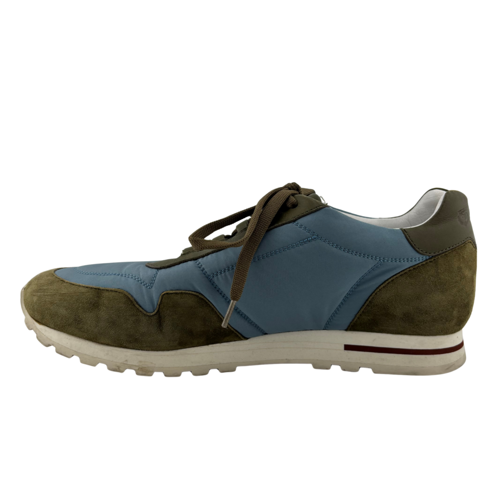 Loro Piana Green & Blue Suede Sneaker, 39