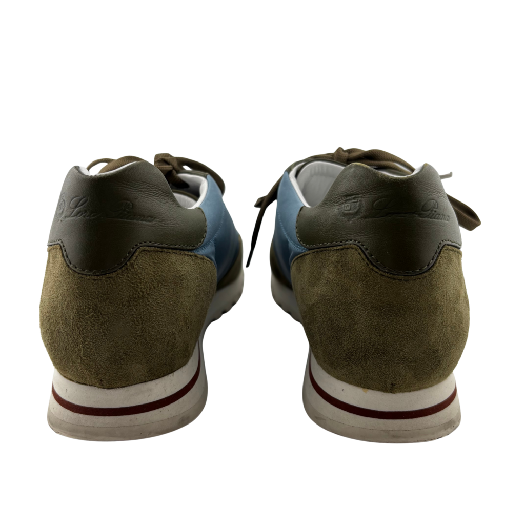 Loro Piana Green & Blue Suede Sneaker, 39