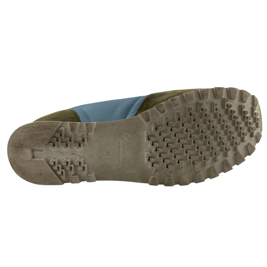 Loro Piana Green & Blue Suede Sneaker, 39