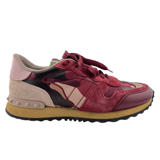 Valentino Burgundy Camo Sneakers, 38