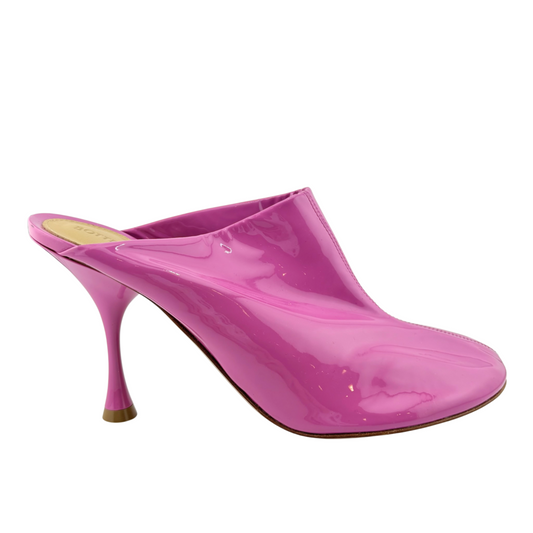 Bottega Veneta Pink Patent Leather Mules, 37.5