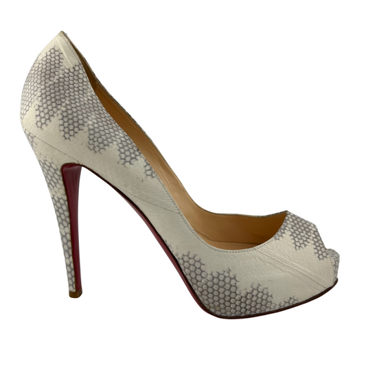 Christian Louboutin Snakeskin New Very Prive Pumps, 39