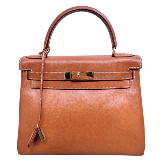 Hermès Kelly Gold Epsom Retourne 28CM Gold HW (1994)