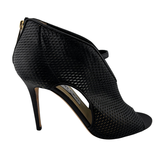 Jimmy Choo Black Leather Perforated Pump, 39