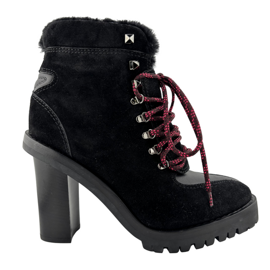 Valentino Black Shearling Boots, 39.5