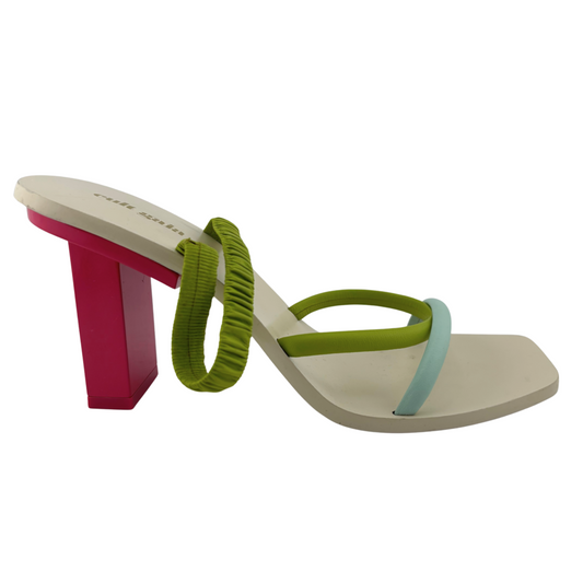 Cult Gaia Hibiscus Multicolor Strap Kaia Heel Sandal, 39