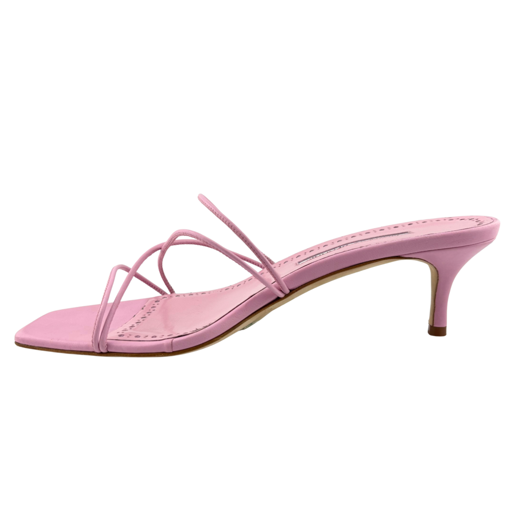 Manolo Blahnik Pink Ninfemu Strappy Heel Sandal, 39
