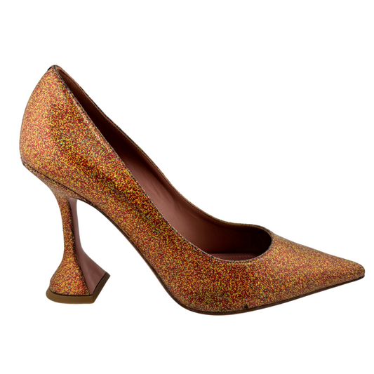 Amina Muaddi Multicolor Glitter Ami Heels, 38