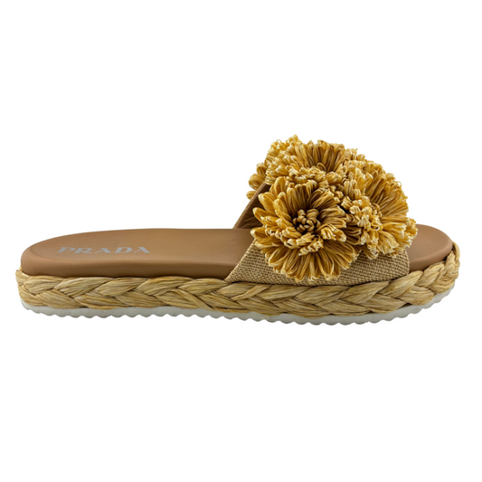Prada Raffia Sandal, 39