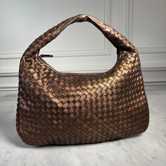 Bronze Intrecciato Hobo Bag