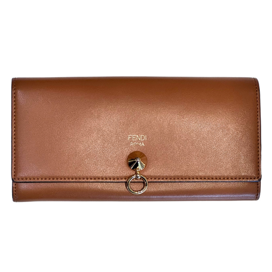 Fendi Brown Leather By the Way Continental Wallet