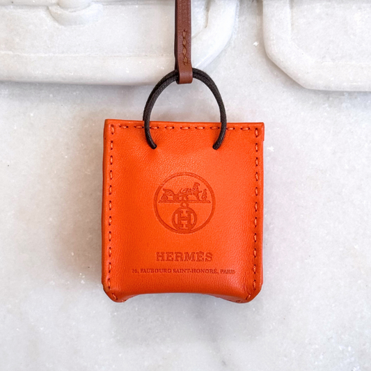 Hermès Sac Orange Shopping Tote Charm