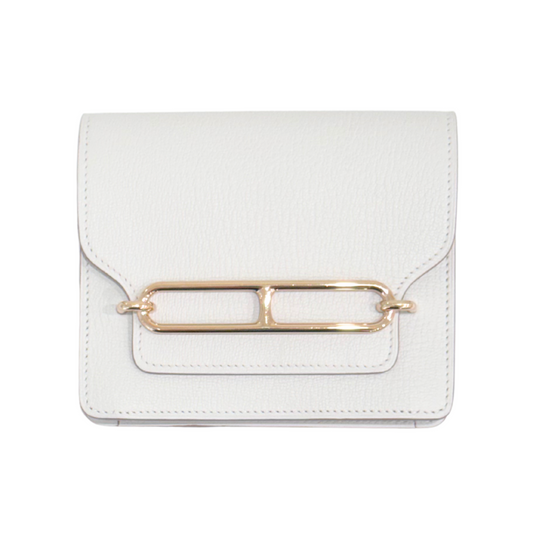Hermès White Roulis Slim Wallet