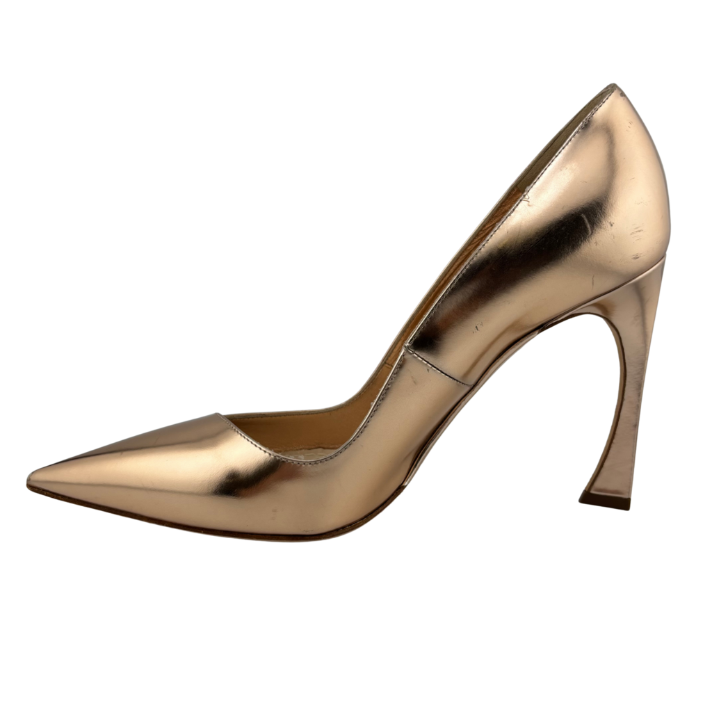 Christian Dior Rose Gold Metallic Pump, 37