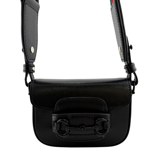 Black on Black Mini 1955 Horsebit Crossbody (3250)