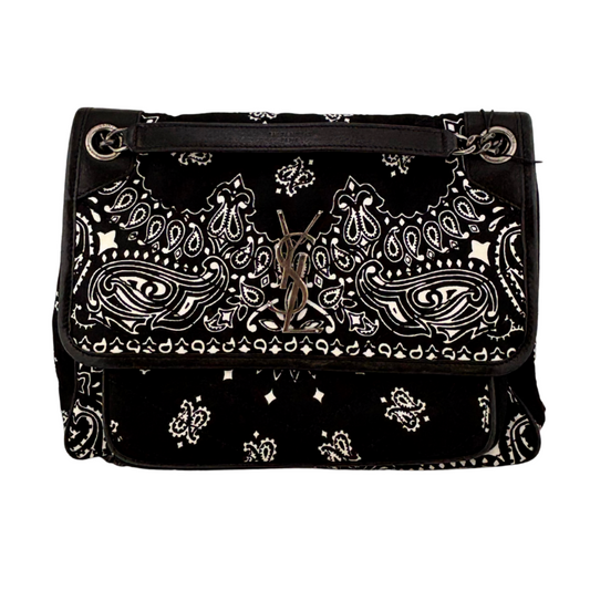 Black/White Niki Bandana Monogram Shoulder Bag (2290)