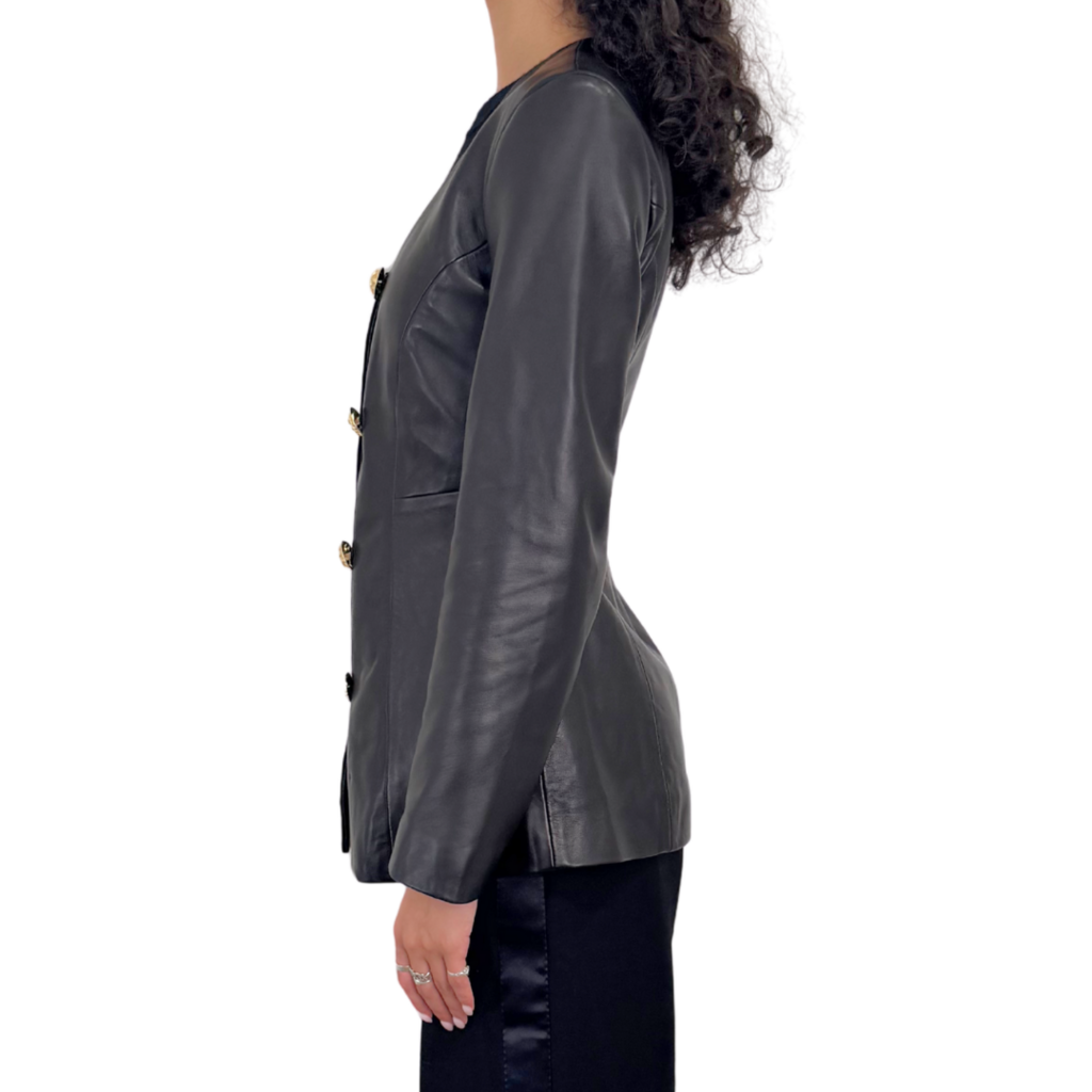 Dagmar Black Lamb Leather Jacket, 32 (WT)