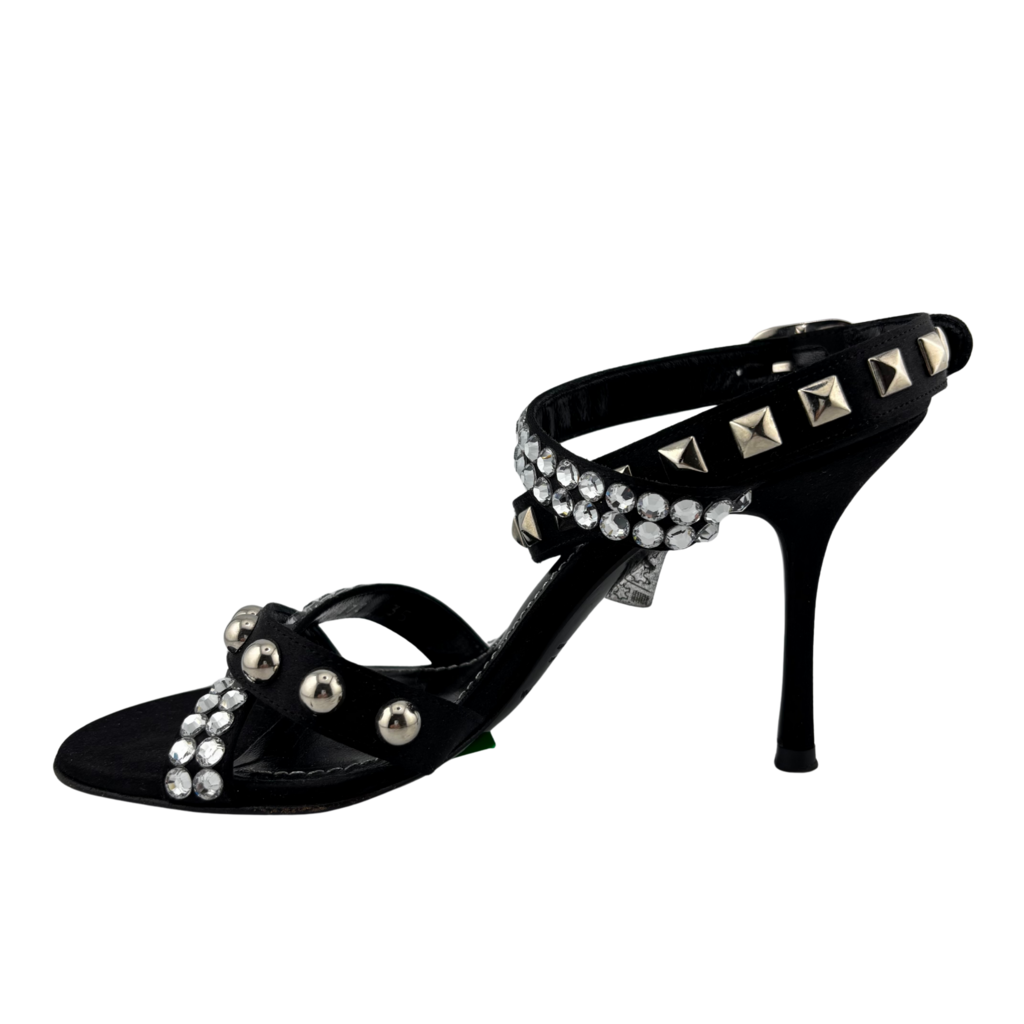 Dolce & Gabbana Black Embellished Strappy Heel, 35
