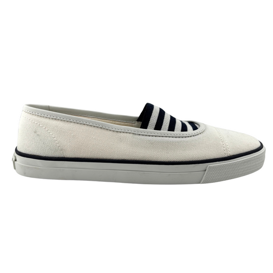 Saint Laurent White Canvas Slip-On Sneaker, 37