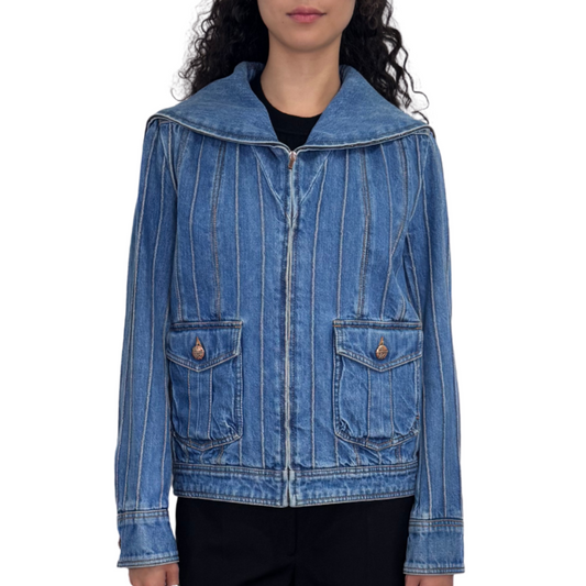 Chanel 100% Cotton Denim Jacket (Fall 2018), 34