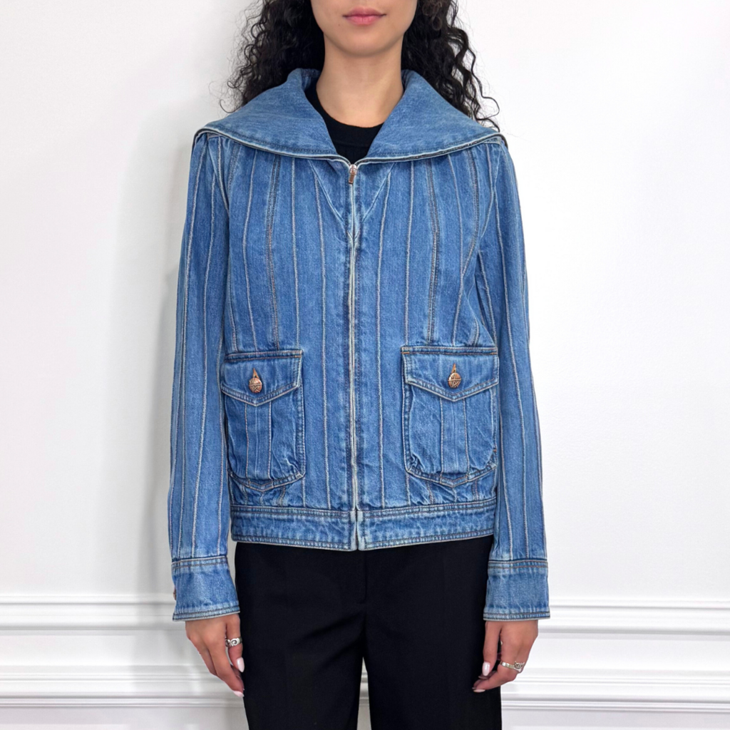 Chanel 100% Cotton Denim Jacket (Fall 2018), 34