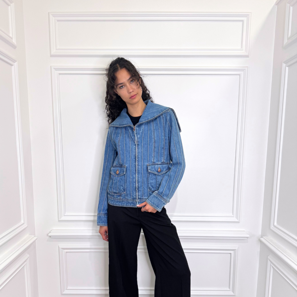 Chanel 100% Cotton Denim Jacket (Fall 2018), 34
