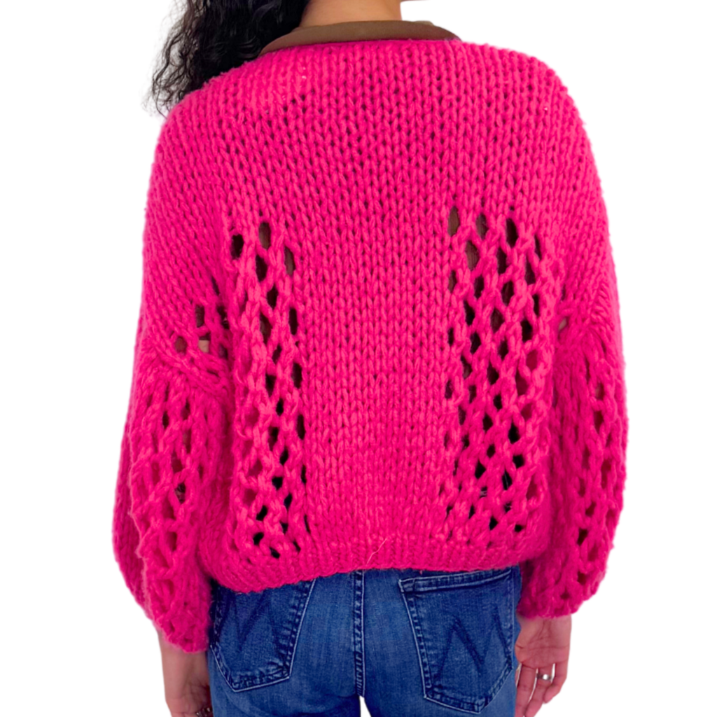 NWT Maiami Cashmere Crochet Cardigan