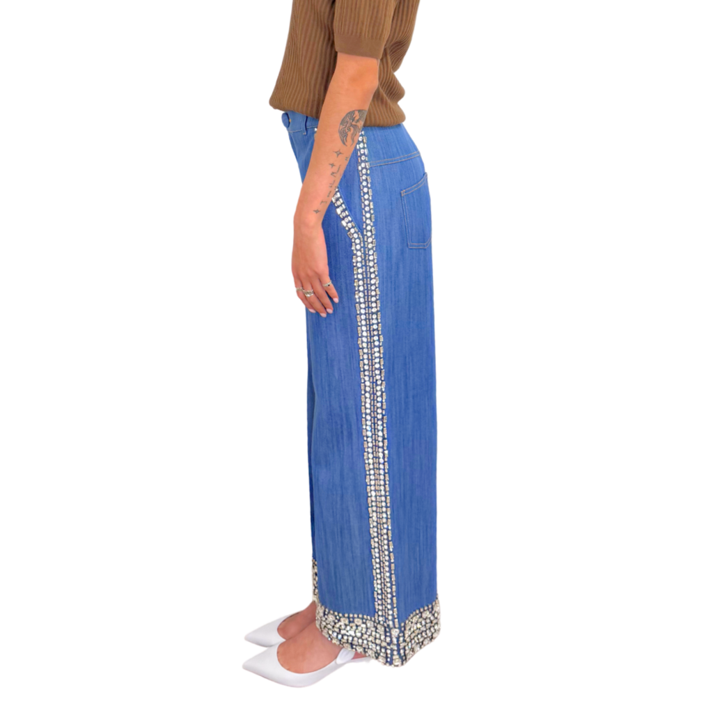 Huishan Zhang Crystal Embellished Jean, 6 (NWT)