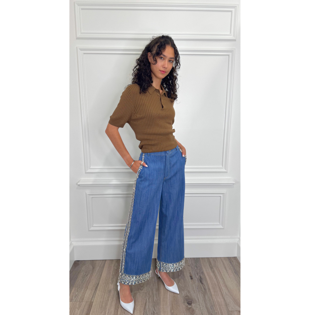 Huishan Zhang Crystal Embellished Jean, 6 (NWT)
