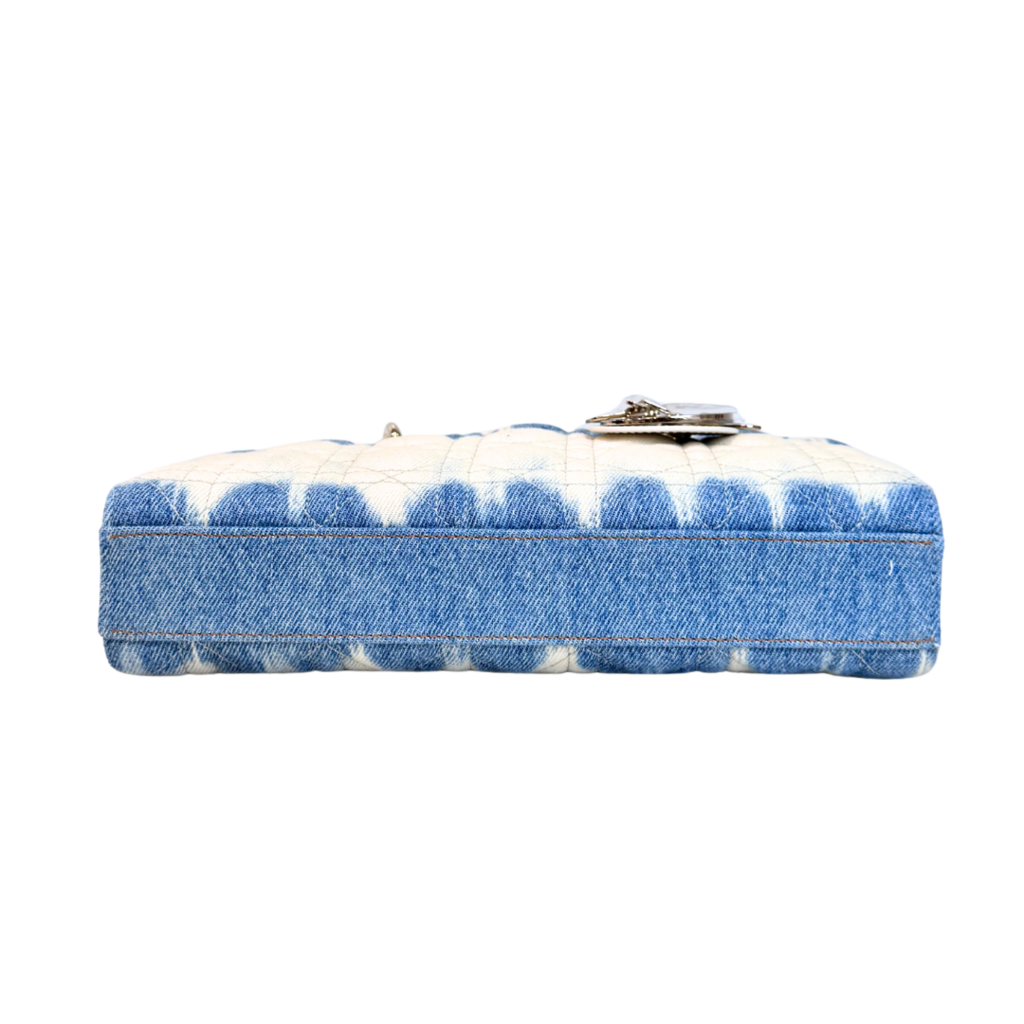 Christian Dior White & Blue Tie Dye Lady Dior Joy Bag