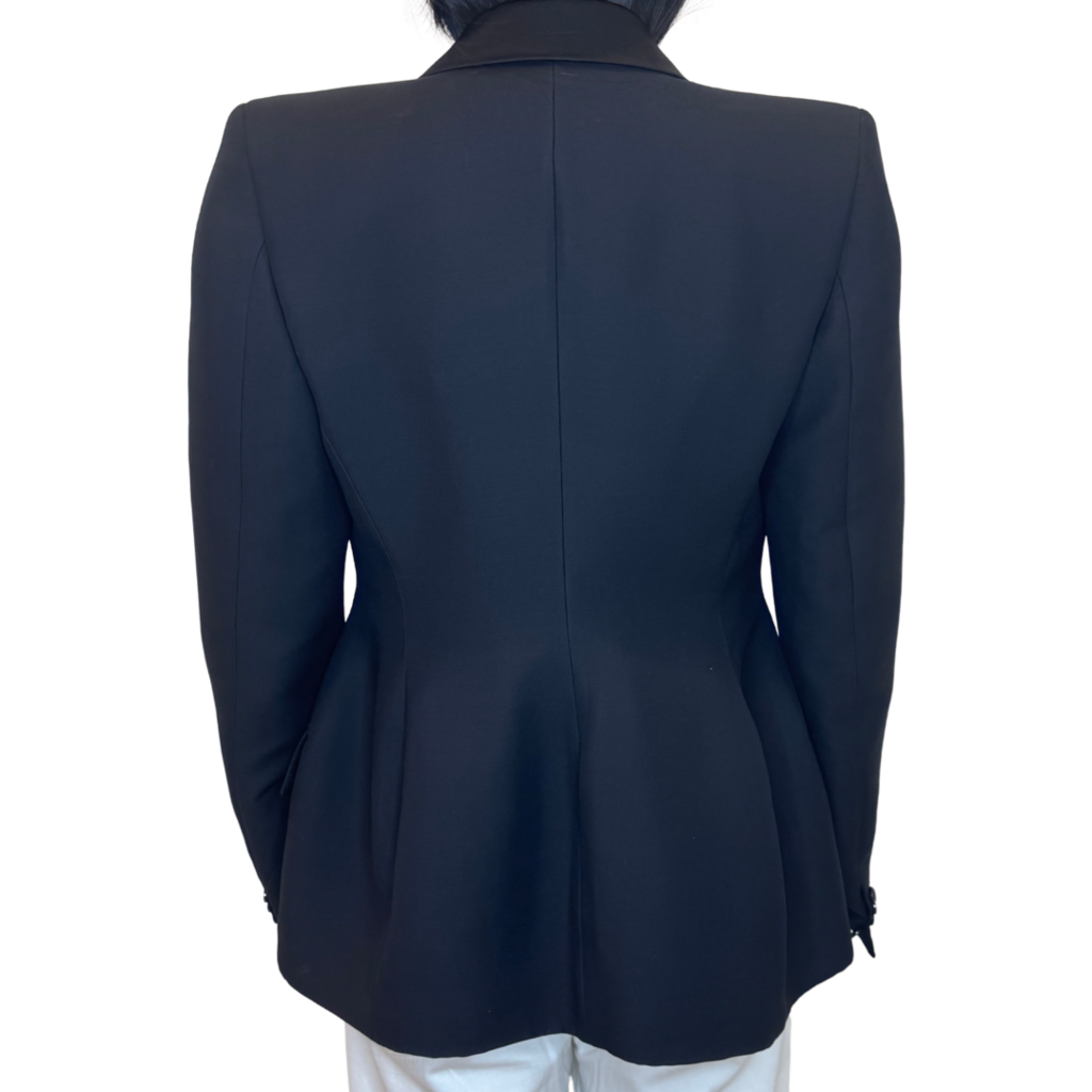 Khaite Black Wool Blend Tuxedo Blazer, 12 (NWT)