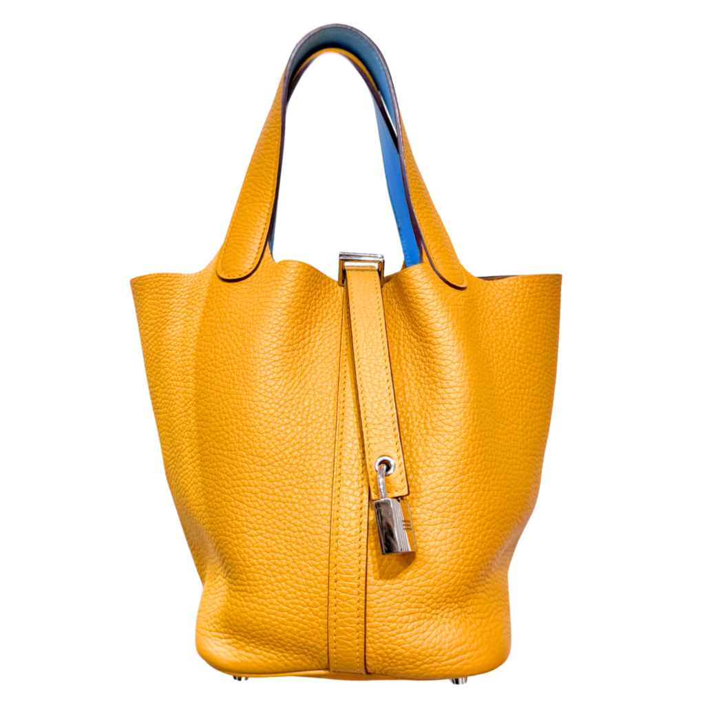 Hermès Picotin Celeste Jaune Eclat Togo 18CM Palladium HW (2017) (FULL SET)