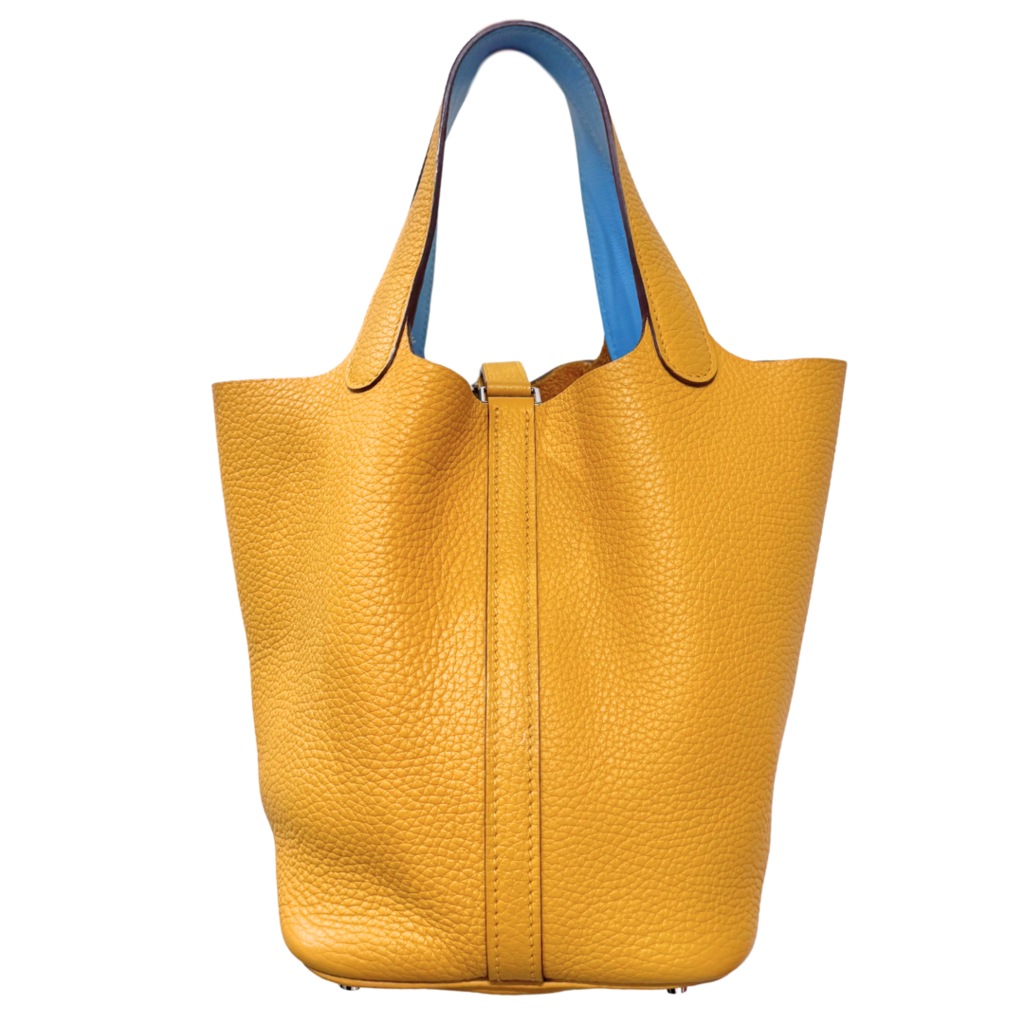 Hermès Picotin Celeste Jaune Eclat Togo 18CM Palladium HW (2017) (FULL SET)