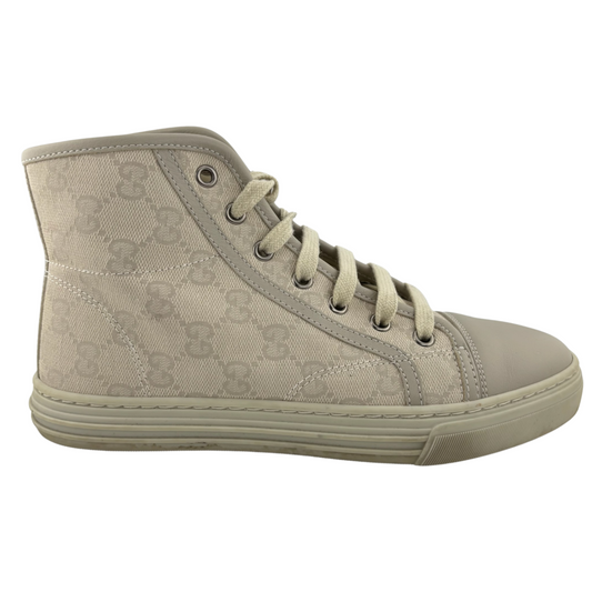 Gucci Beige GG High Top Tennis Shoes, 35.5